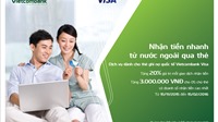 Vietcombank khuyến mãi dịch vụ nhận tiền từ nước ngoài qua thẻ Visa