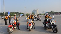 Ngắm dàn mô tô khủng hộ tống đoàn đua xe đạp tại Đại hội thể dục thể thao toàn quốc
