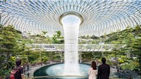Sân bay mới của Singapore sở hữu thác nước trong nhà lớn nhất thế giới
