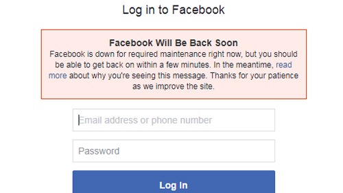 Nhiều người dùng Việt Nam gặp sự cố không thể truy cập được vào ứng dụng FB