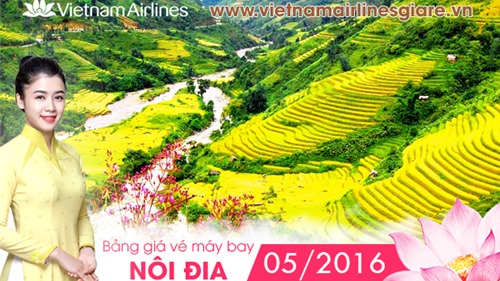 Giá vé máy bay Vietnam Airlines nội địa tháng 5/2016