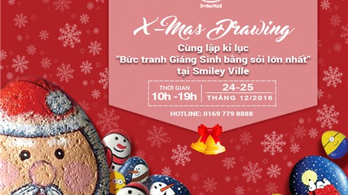Lễ hội vẽ Giáng sinh trên sỏi và bong bóng khổng lồ lớn nhất Hà Nội 2016