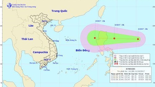Xuất hiện áp thấp nhiệt đới mới gần Biển Đông