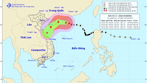 Tin bão khẩn cấp bão số 11 Khanun trên Biển Đông mới nhất