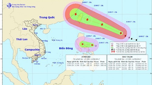 Dự báo thời tiết đêm 11 ngày 12/9/2017 khu vực Hà Nội và các vùng lân cận