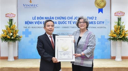 Vinmec Times City nhận chứng chỉ chất lượng quốc tế JCI