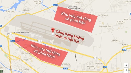 Bộ Giao thông nghiên cứu hai phương án mở rộng sân bay Nội Bài