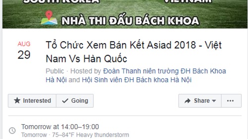 Tiếp lửa Olympic Việt Nam, nhiều trường ĐH tổ chức cho sinh viên xem trận bán kết ASIAD