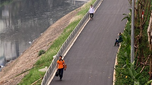 Hà Nội sắp hoàn thành tuyến đường dành riêng cho người đi bộ, xe đạp ven sông Tô Lịch