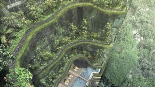 Vẻ thiên nhiên tuyệt đẹp như phim Avatar trong kiến trúc khách sạn Park Royal của Singapore