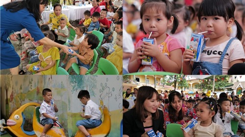 Quỹ sữa vươn cao Việt Nam và Vinamilk trao sữa đến trẻ em nhân dịp năm học mới