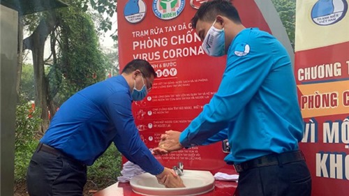 Hà Nội: Khai trương trạm rửa tay dã chiến phòng dịch Covid-19
