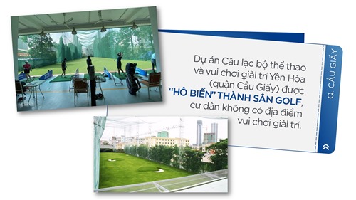 Ai đã biến dự án CLB thể thao và vui chơi giải trí Yên Hòa thành sân tập golf?