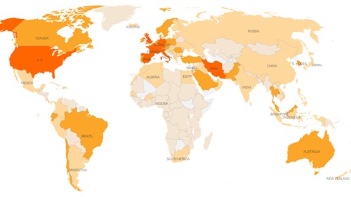 Bản đồ đại dịch Covid-19: Bùng phát toàn cầu