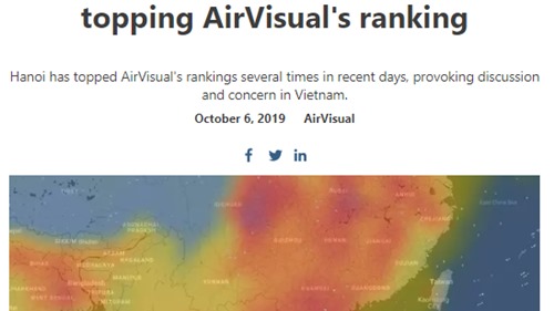 Air Visual đính chính: "Hà Nội không phải là thành phố ô nhiễm nhất thế giới"