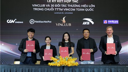 Vinclub hợp tác với hơn 30 thương hiệu hang đầu trong hệ thống TTTM Vincom