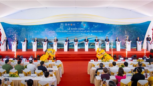 Vingroup khởi công dự án tuyến đường sắt tốc độ cao Hà Nội - Quảng Ninh 