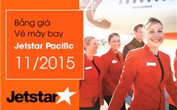 Bảng giá vé máy bay Jetstar tháng 11 năm 2015