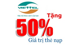Viettel khuyến mãi 50% thẻ nạp duy nhất ngày 27/11
