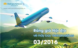 Giá vé máy bay Vietnam Airlines nội địa tháng 03/2016