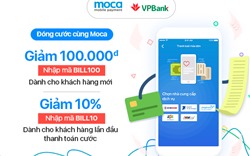 Tặng ngay 100.000 VNĐ khi thanh toán hóa đơn trả sau bằng thẻ VPBank qua ví Moca