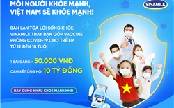Vinamilk kêu gọi cộng đồng lan tỏa lối sống khỏe, với mục tiêu góp vaccine cho trẻ em