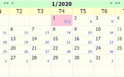 Tết Dương lịch 2020 được nghỉ mấy ngày?
