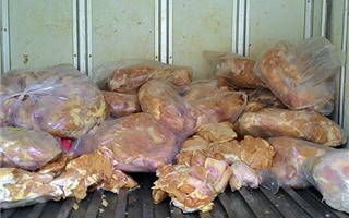 Kinh hoàng 10 tấn thịt gà đông lạnh hết hạn chuyên dùng làm chả