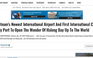 Báo chí quốc tế đồng loạt đưa tin khánh thành sân bay quốc tế Vân Đồn