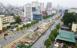 Hà Nội phân luồng giao thông trên đường Trường Chinh phục vụ thi công đường vành đai II
