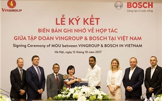 Vinfast ký kết biên bản hợp tác sản xuất ô tô, xe máy điện với Tập đoàn Bosch