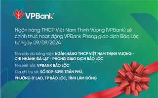 Bố cáo khai trương hoạt động PGD VPBank Bảo Lộc, chi nhánh Đà Lạt 