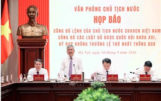 Họp báo công bố Lệnh của Chủ tịch nước về 15 luật 