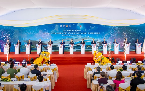 Vingroup khởi công dự án tuyến đường sắt tốc độ cao Hà Nội - Quảng Ninh 